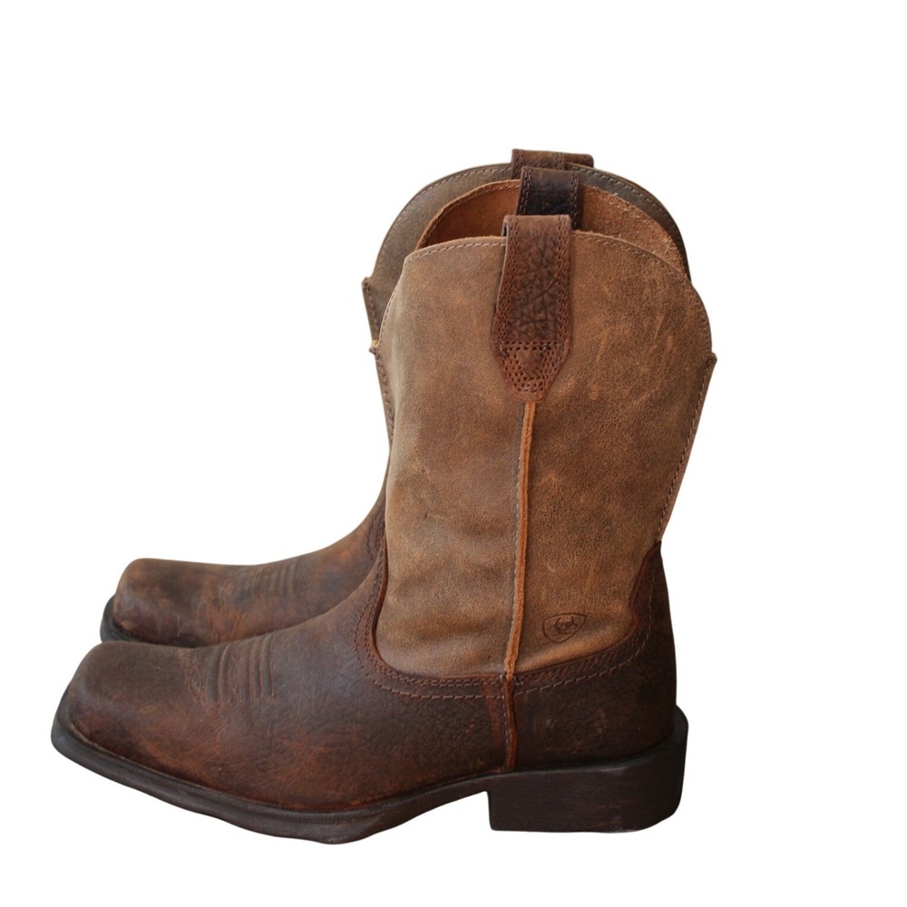 Ariat Rambler Mens Brown Leather Square Toe Western Cowboy Boots 9 D 10002317